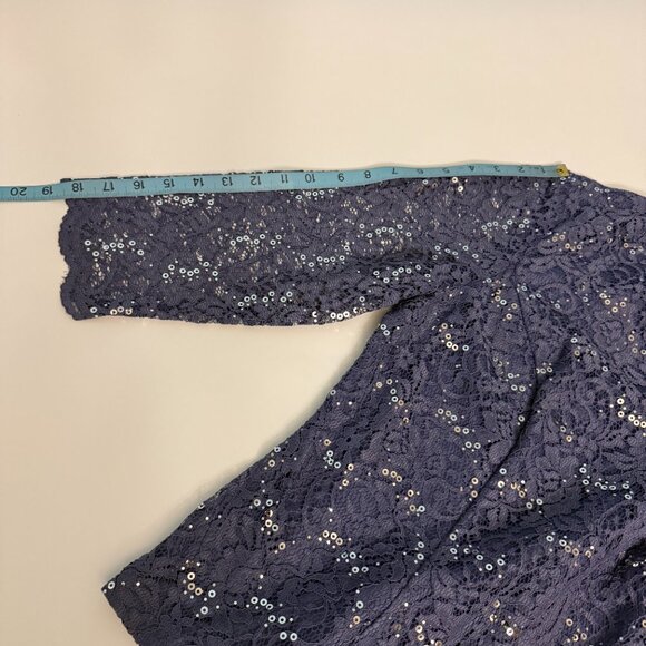 Alex Evenings Sequin Lace Top 3/4 Sleeve Womens Size XL - Picture 10 of 12